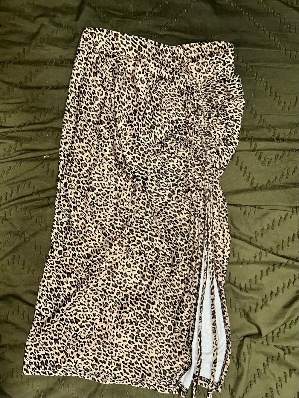 SHEIN Leopard Print Bikini Top in Tan, Black & Brown